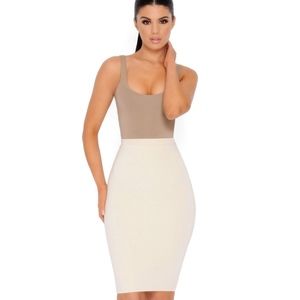 OhPolly NUMBER 1 FIT DOUBLE LAYERED MIDI SKIRT IN